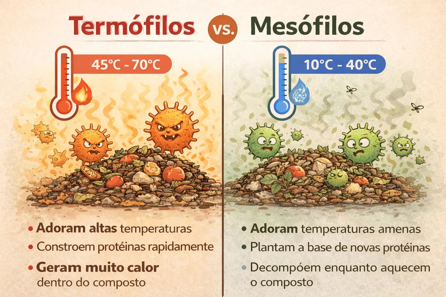 Termófilos vs. Mesófilos